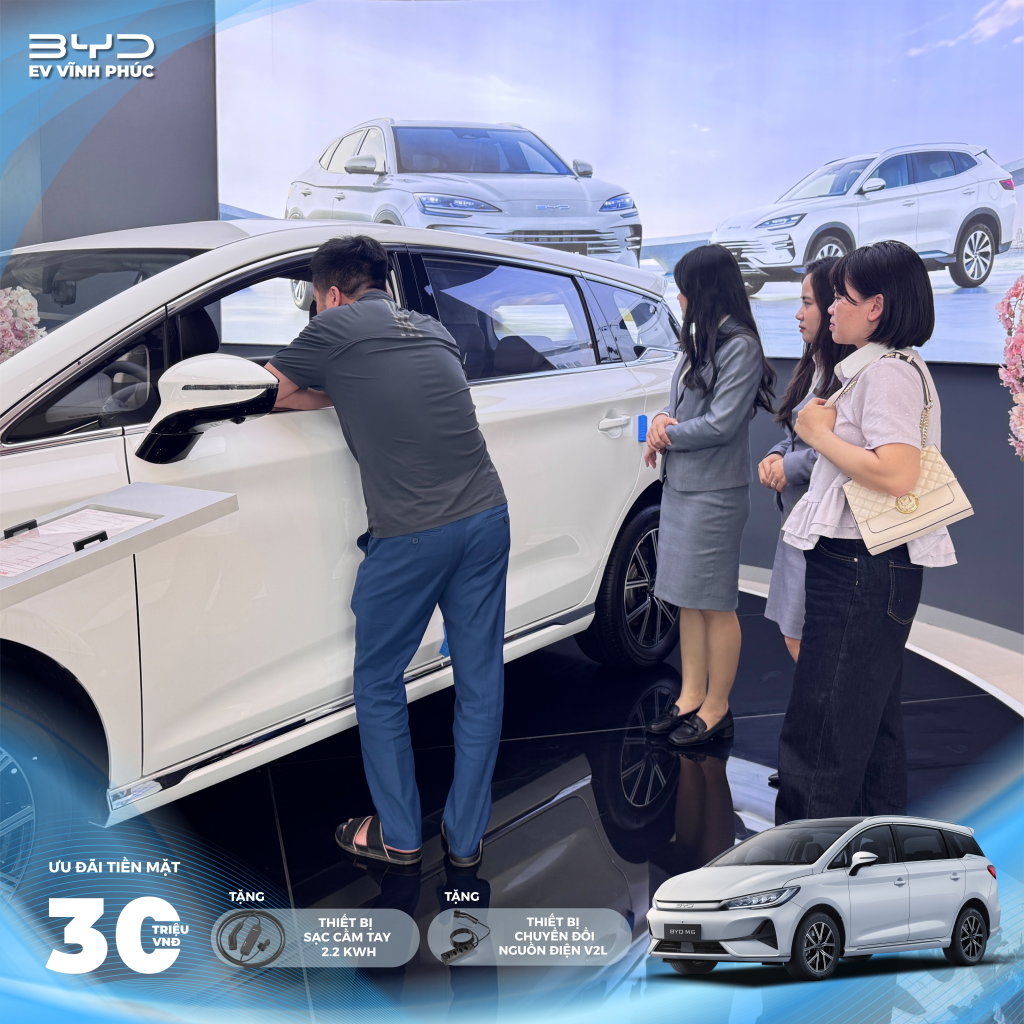 M6 Experience Day tại Phú Thọ lái thử xe điện BYD M6 ưu đãi 41,5 triệu