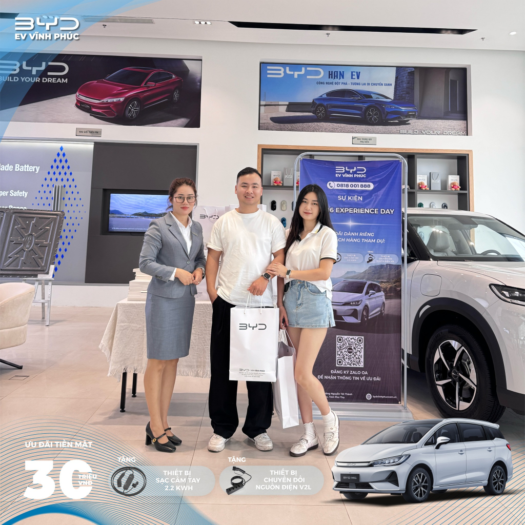 Ưu đãi BYD M6 giảm 30 triệu và quà tặng tại sự kiện Experience Day