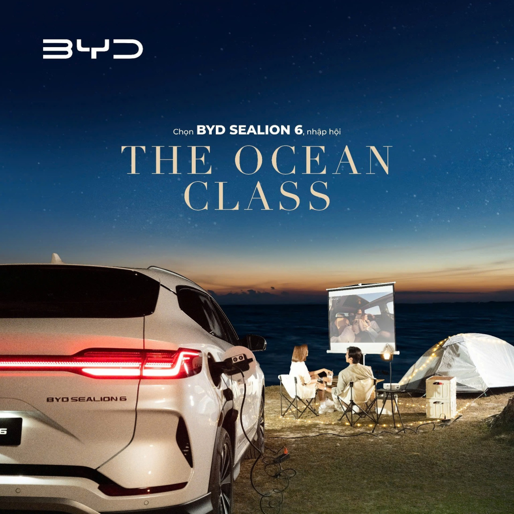 Công nghệ V2L trên BYD Sealion 6 cấp điện cho thiết bị ngoài trời