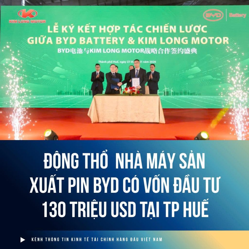 BYD hợp tác sản xuất pin xe điện tại Việt Nam