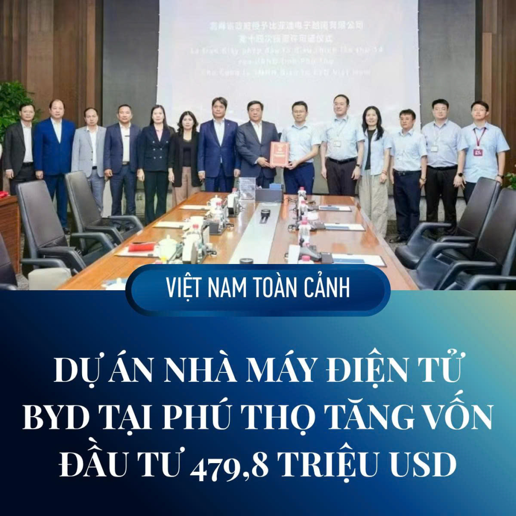 Nhà máy sản xuất ô tô điện BYD tại Phú Thọ