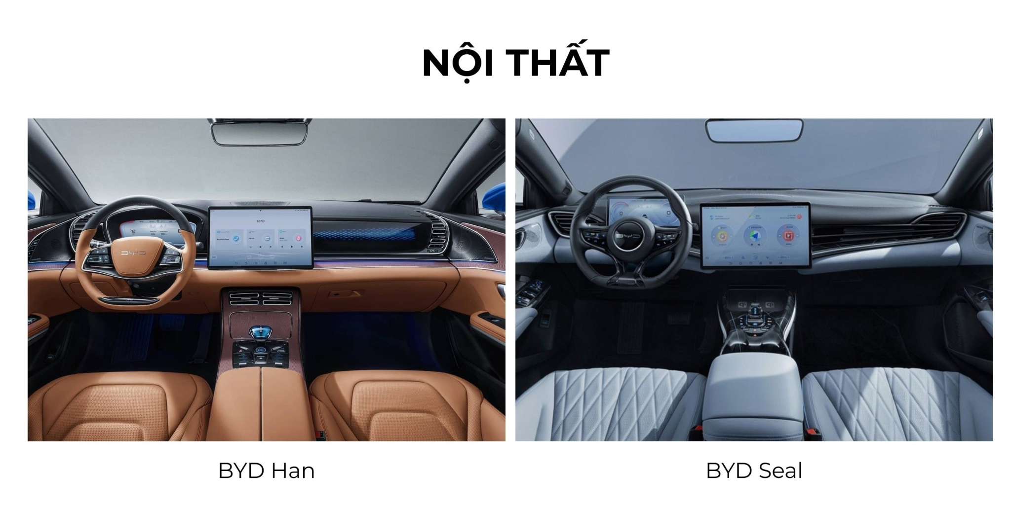 So sánh ngoại thất của BYD Han và BYD Seal