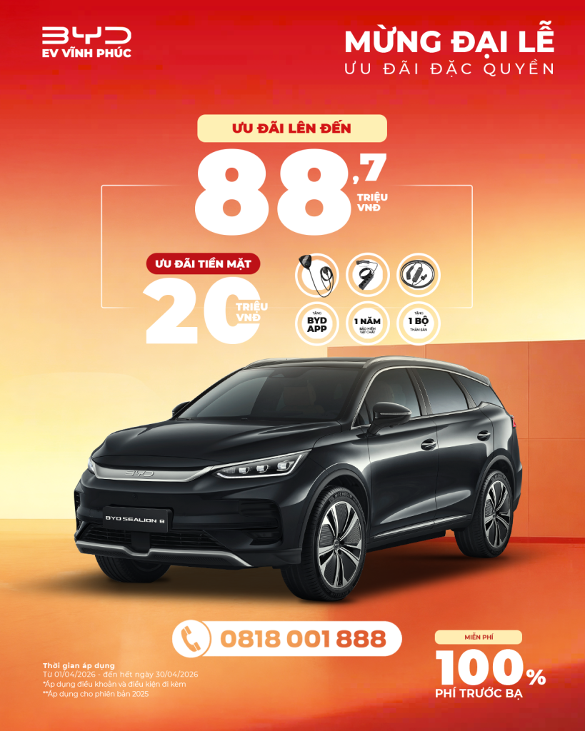 byd sealion 8 suv điện cao cấp ưu đãi 88.7 triệu