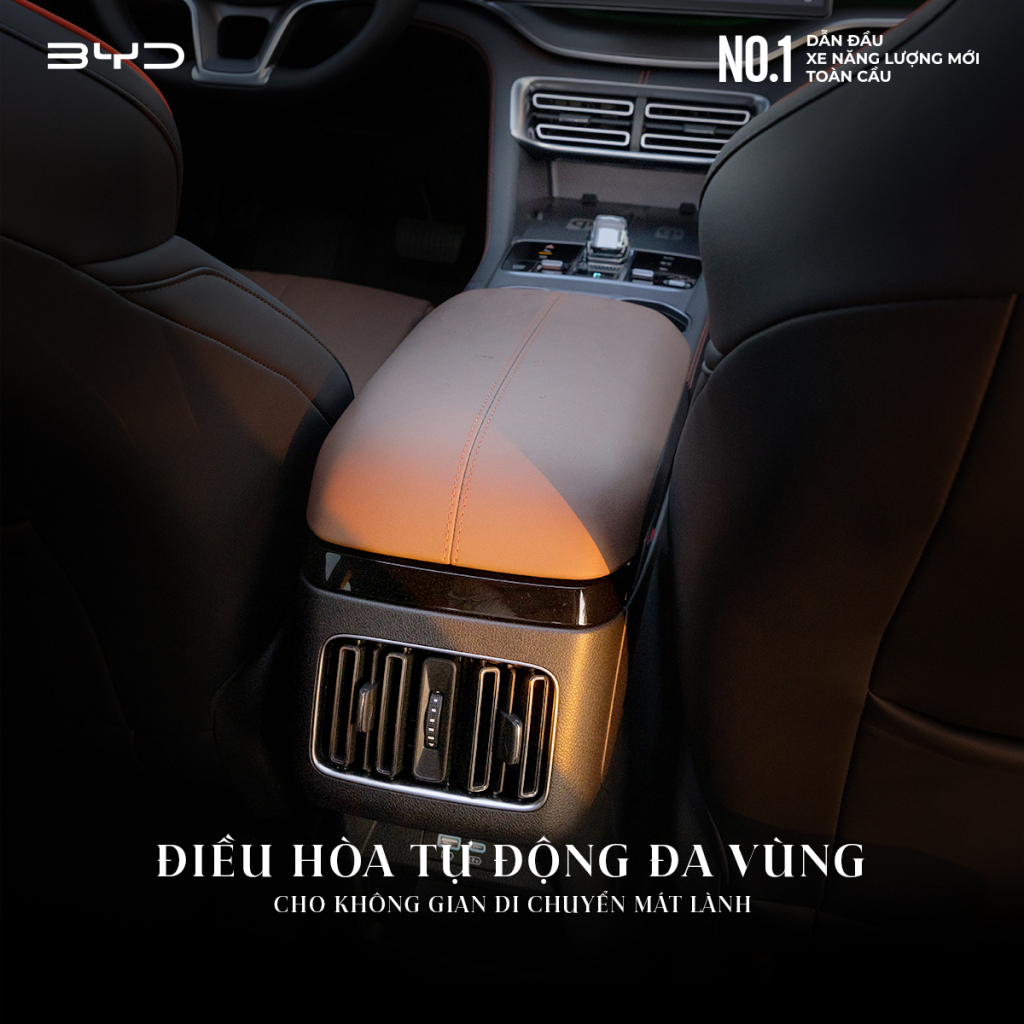 Sealion 6 trang bị điều hòa tự động đa vùng giúp không gian di chuyển luôn thoải mái, dễ chịu