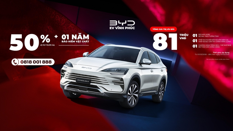 Ưu Đãi Mua Xe BYD Tháng 03–04/2026 Tại Phú Thọ – Cập Nhật Mới Nhất Từ BYD Vĩnh Phúc