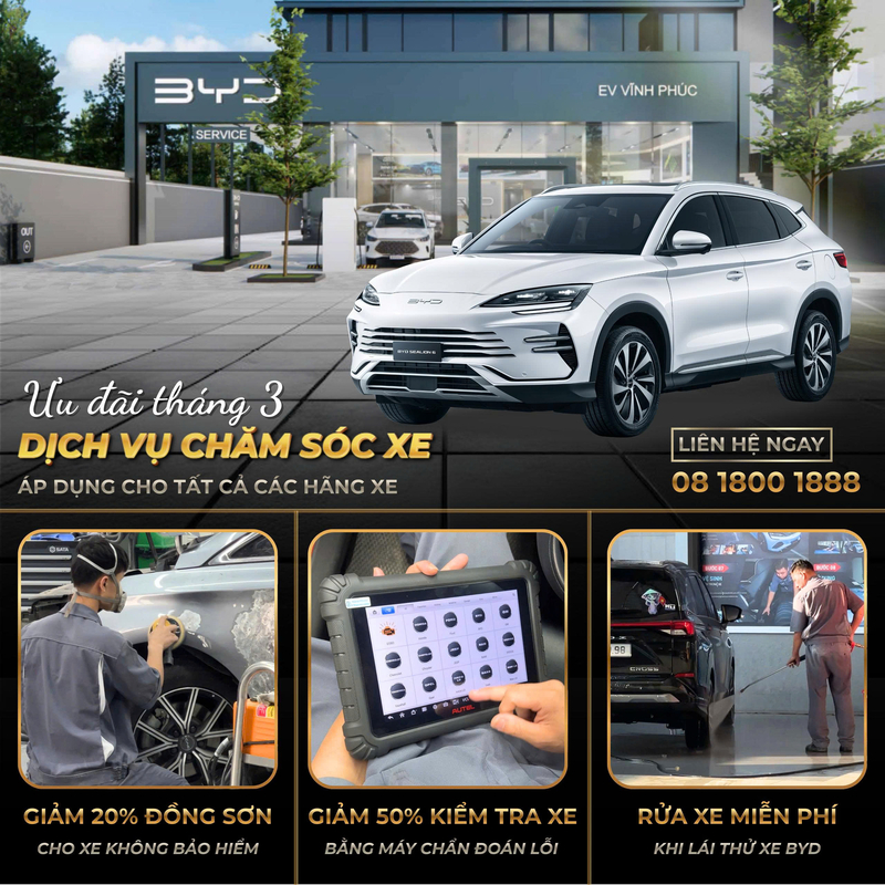 Tháng 3 Đặc Quyền – Ưu Đãi Dịch Vụ Hấp Dẫn Tại BYD Vĩnh Phúc