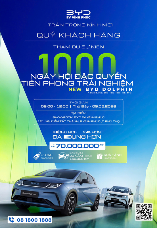 Ra Mắt BYD Dolphin 2026 Tại Phú Thọ – Trải Nghiệm Xe Điện Đô Thị Thế Hệ Mới