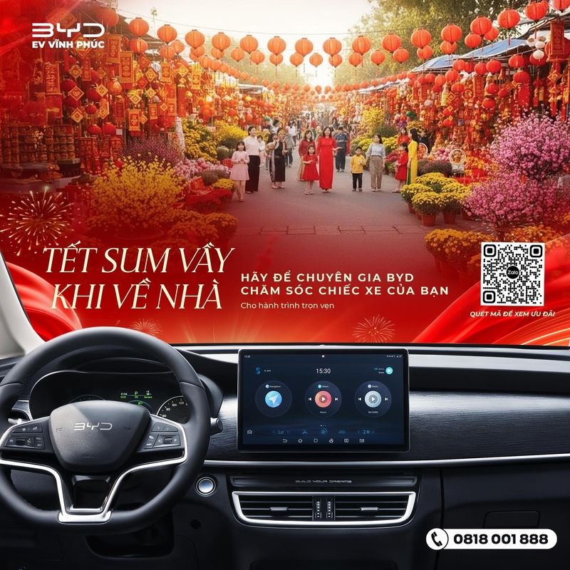 Về Nhà Đón Tết An Tâm Cùng BYD Vĩnh Phúc – Kiểm Tra Xe Trước Tết Tại Đại Lý Chính Thức BYD Phú Thọ