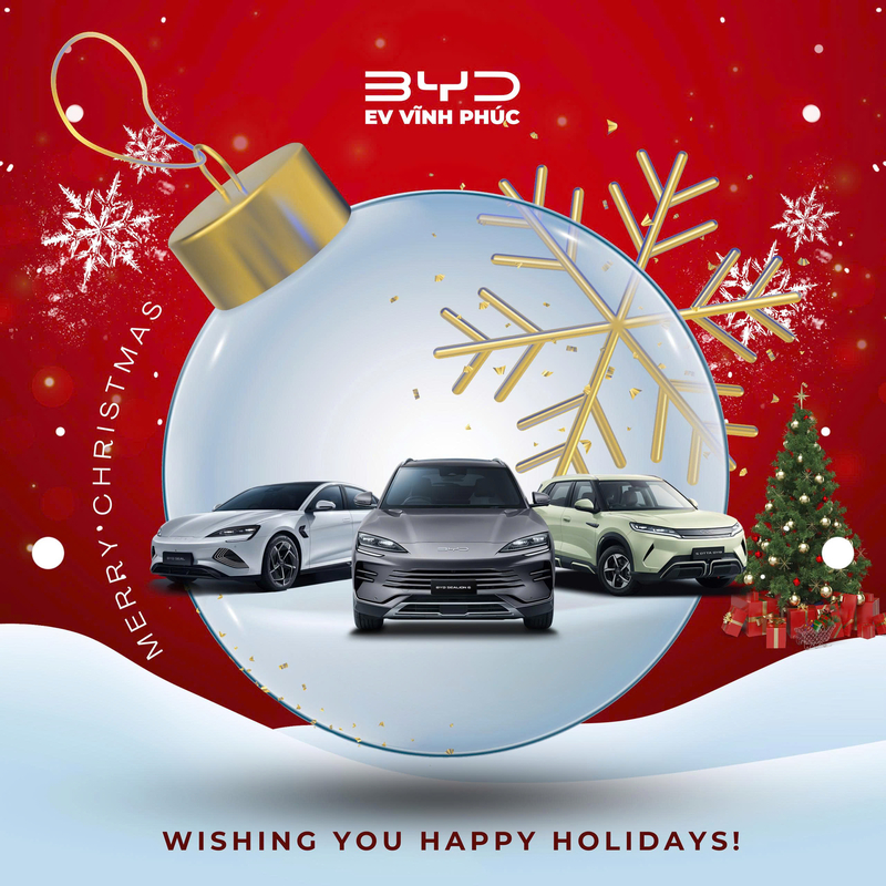 Giáng Sinh An Lành – Lời Chúc Ấm Áp Từ BYD Vĩnh Phúc, Đại Lý Chính Thức Của BYD Tại Phú Thọ