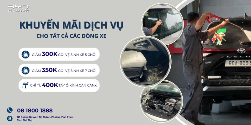 Chăm sóc xe chuẩn hãng, an tâm mỗi hành trình | BYD Vĩnh Phúc – Đại lý chính hãng của BYD tại Phú Thọ