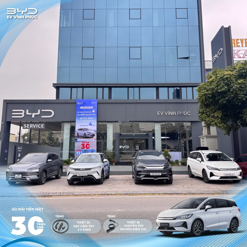 Trải nghiệm thực tế các dòng xe điện, xe hybrid tại BYD Vĩnh Phúc