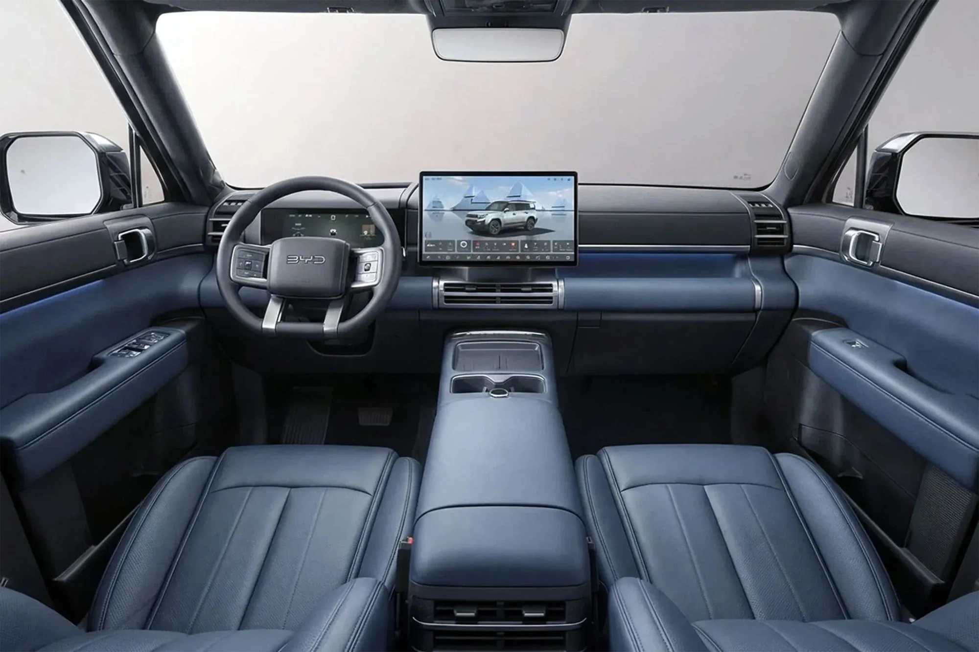 Nội thất BYD Ti7 rộng rãi với 3 hàng ghế dành cho gia đình